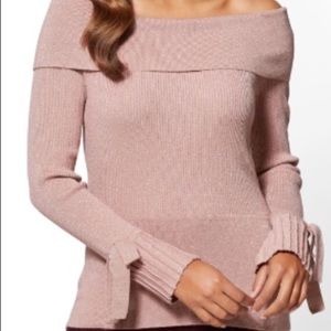 NY & Co Flutter Sleeve Off the Shoulder sweater